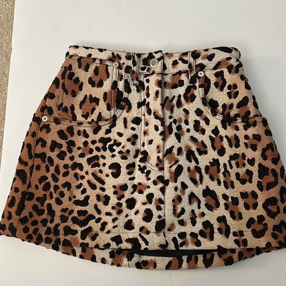 Louis Vuitton 18SS leopard skirt 34 brown X beige X black authentic women
